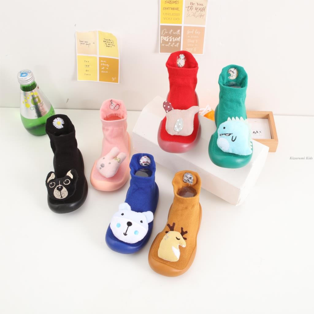 Baby First Shoes Baby Girls Newborn Knitwear Socks Warm Infant Winter Shoes Fox Rabbit Cartoon Kids Boy Casual Shoes 2021