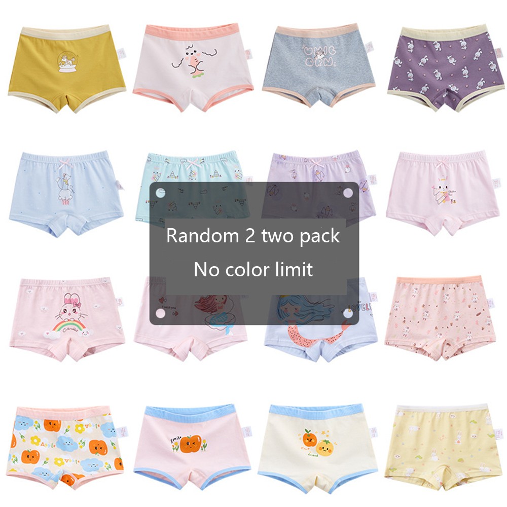 Girls Panties Kids Underwear Cotton Children Briefs Cherry Cartoon Short 4pcs/lot