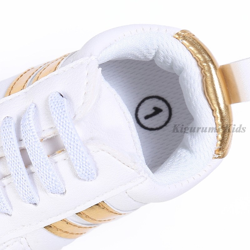 Soft Sole Leather Striped Boy Shoes Baby Girl Shoes Children Sport Running Shoes Newborn Baby First Walkers Toddler Kids Sneaker