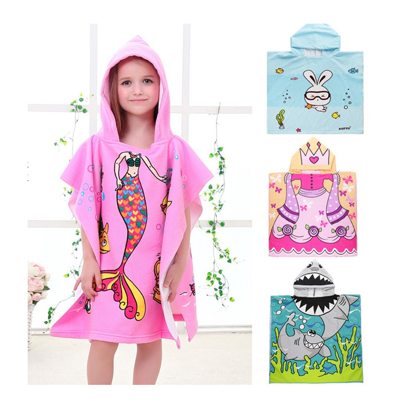 Cartoon Baby Toddler Hooded Cloak Infant Bathrobe Baby Bath Towel Robe Cotton Boy Girl Beach Robe Dinosaur Cape Newborn Wrap Blanket