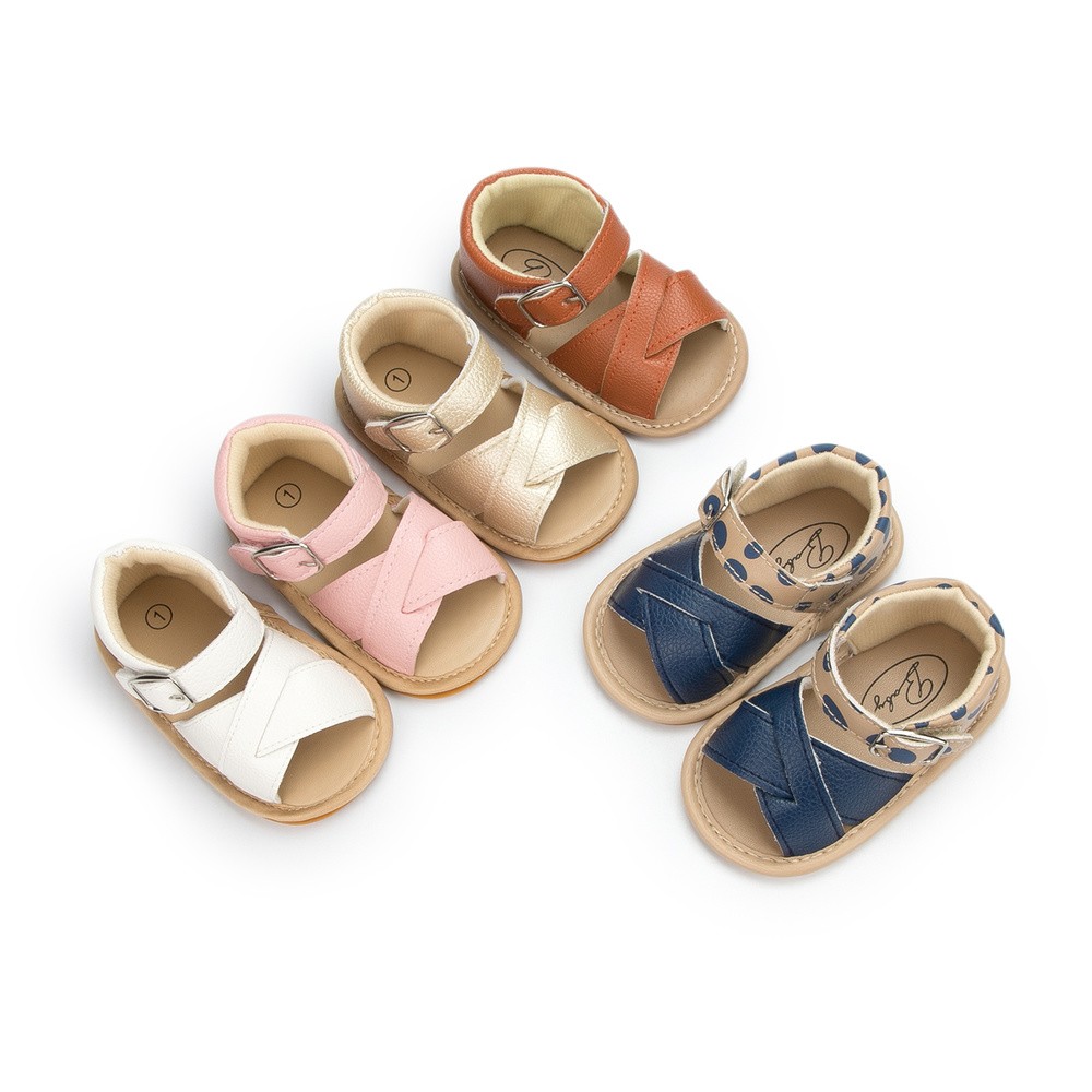 New Infant Baby Shoes Baby Boy Girl Shoes Toddler Flats Summer Sandals Flower Soft Rubber Sole Anti-slip Crib Shoes First Walker