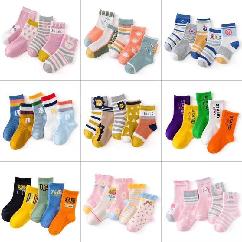 5pairs/lot Cute Cartoon Baby Girls Socks Winter Thicken Soft Kawaii Infant Toddler Socks Cotton Baby Boy Sports Socks for 1-12Y