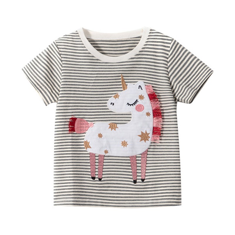 Little maven 2022 Pretty Baby Girls T-shirt Cotton Lovely Rabbit Tops Children Casual Clothes For Baby Toddler Kids