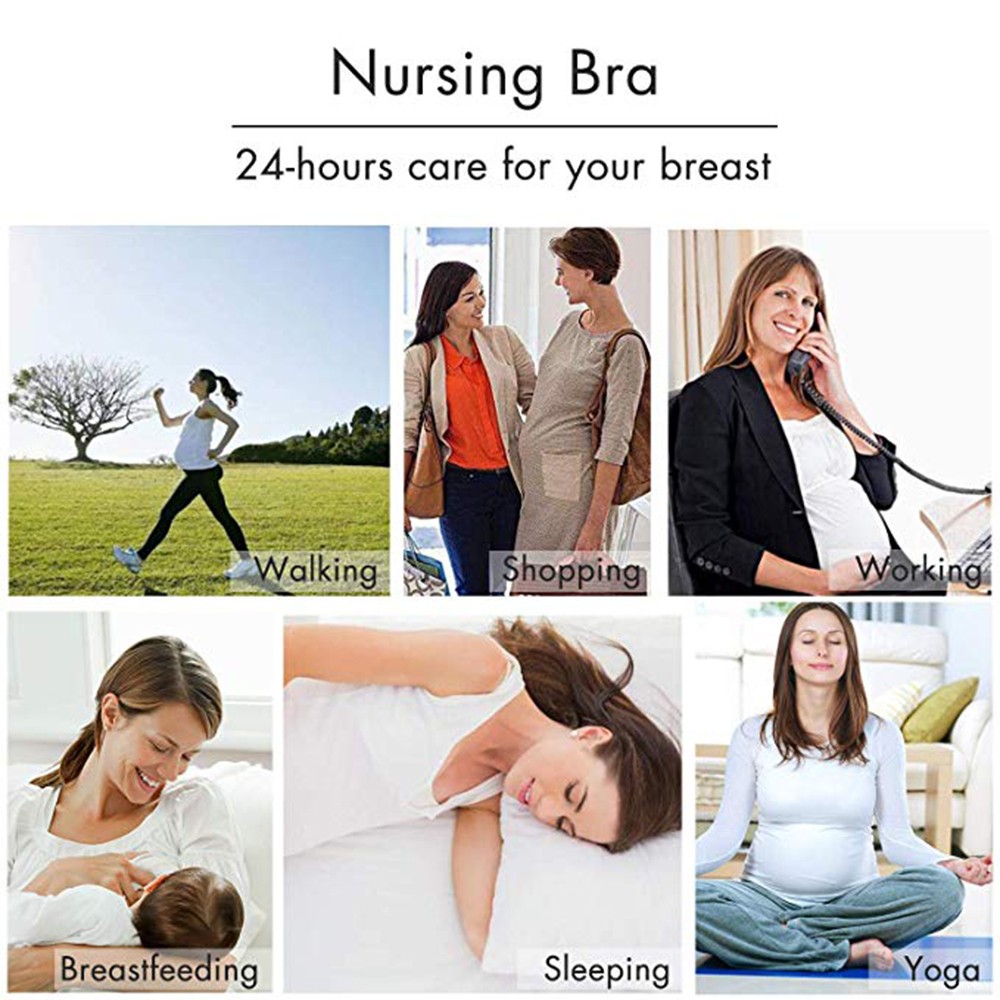 Seamless Nursing Bra for Women Ultra Comfort Support Breastfeeding Vest Bralette Wireless Removable Bra Pads V-Neck Clothes