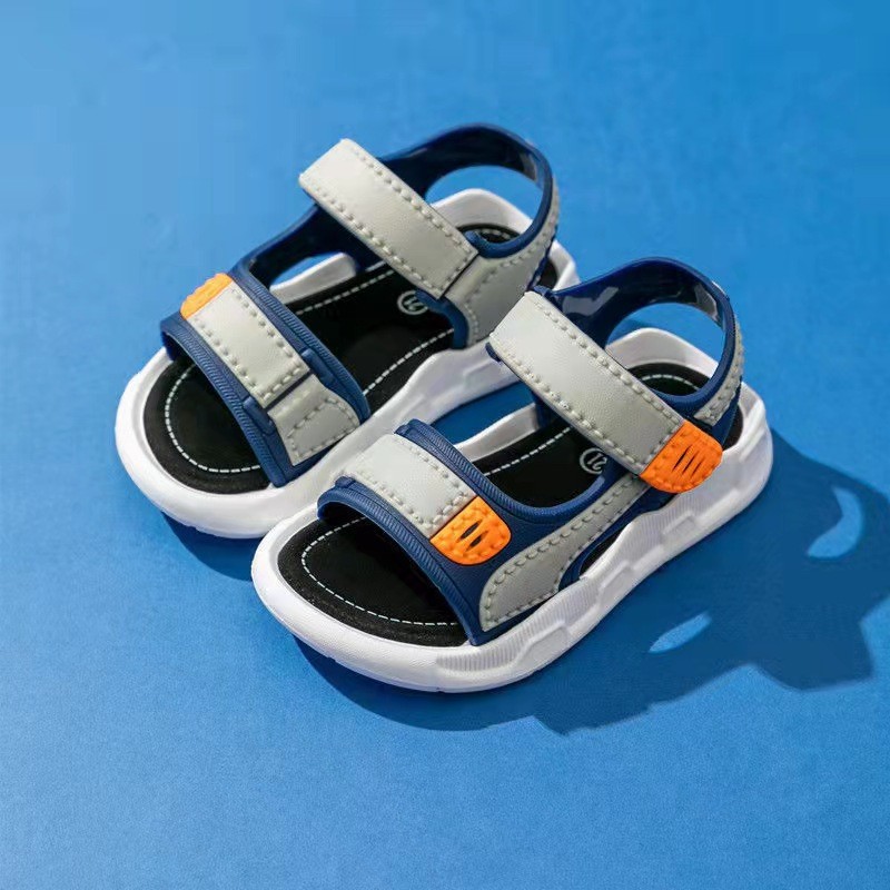 Children Summer Boys Sandals Leather Baby Shoes Kids Flat Baby Sports Beach Shoes Soft Non-slip Casual Baby Sandal