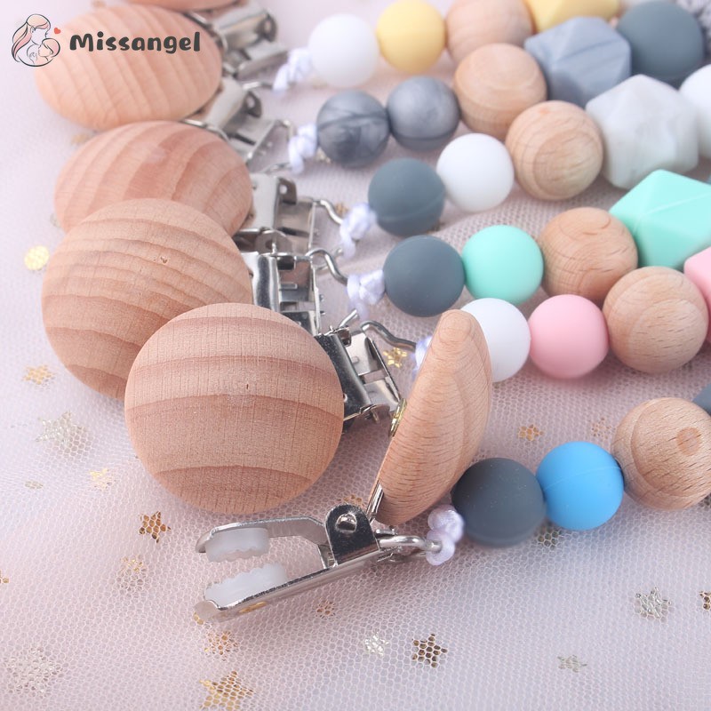 Pacifier Clip Baby Girls Silicone Teething Beads Paci Holder Clips Soothie Teether Toy Chewbeads Birthday Baby Shower Gift 2022