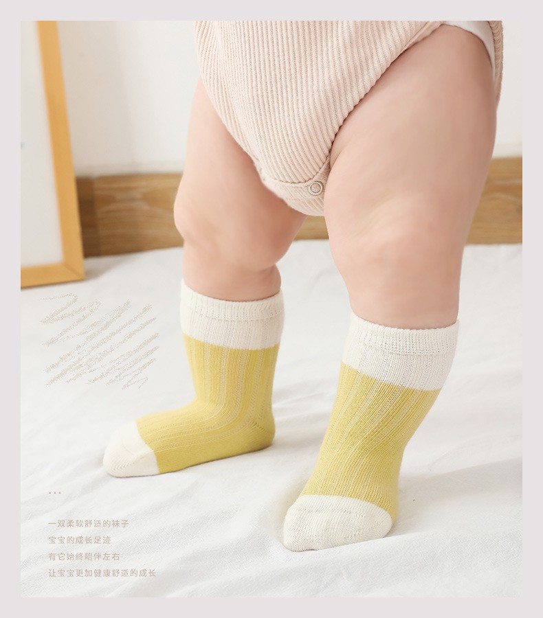 4pairs/lot Newborn Baby Boy Girl Socks Ribbed Toddler Winter Non-slip Socks 0-3 Years Kids Winter Autumn Spring Baby Girl Stuff