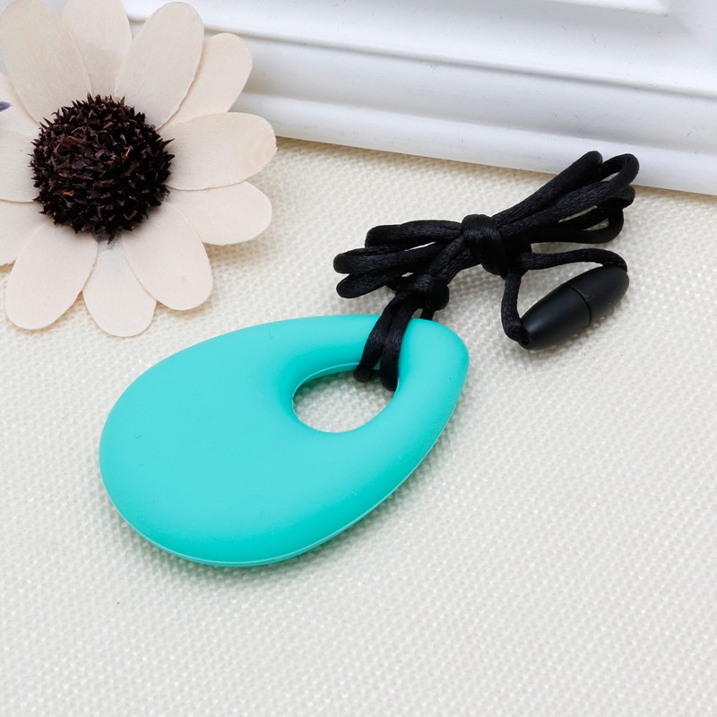 1pc Silicone Teardrop Necklace Teething Necklace for Autism Teether Chew Sensory