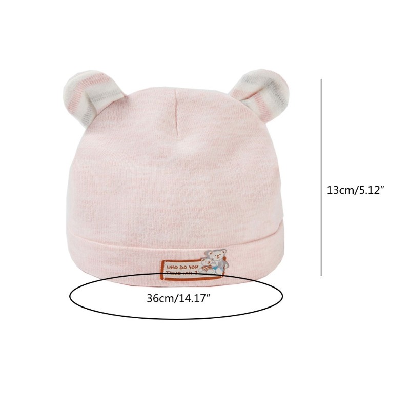 Baby Cotton Hat Cute Bear Ears Boys Girls Cap Newborn Infant Solid Color Cap for Boys Girls Shower Gifts Clothing Accessories