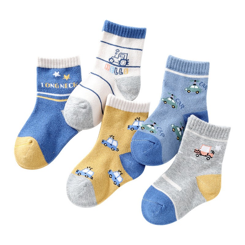 5pairs/lot Winter Kids Socks Cute Cartoon Autumn Baby Boys Girls Toddler Socks Soft Cotton Children Socks 1 to 12 Years