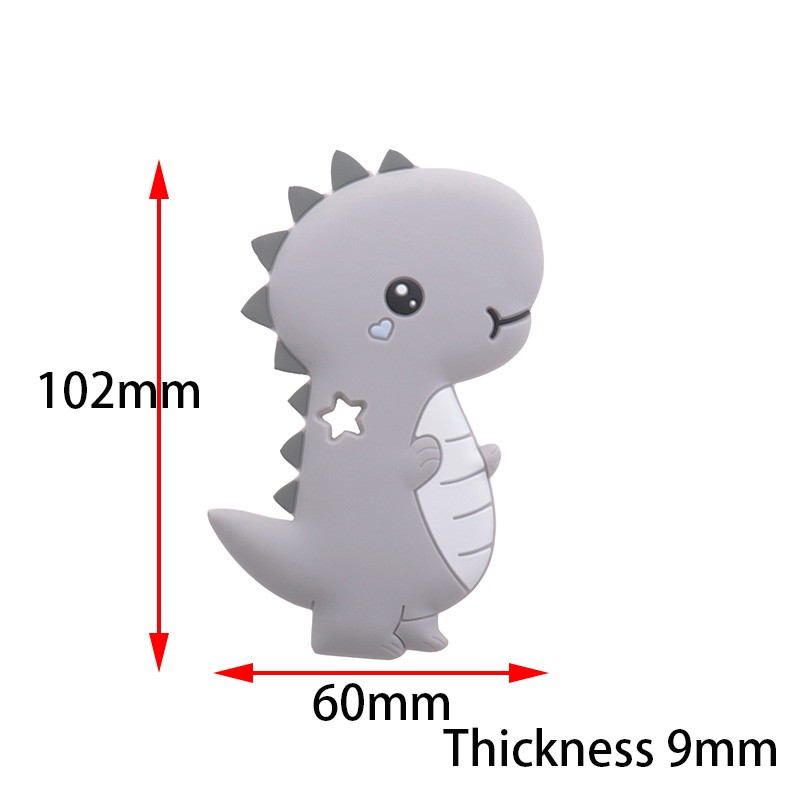 10pcs Silicone Baby Teething Dinosaur Silicone Nursing Teether Baby Teething Charcoal for Pacifier BPA Free Baby Goods