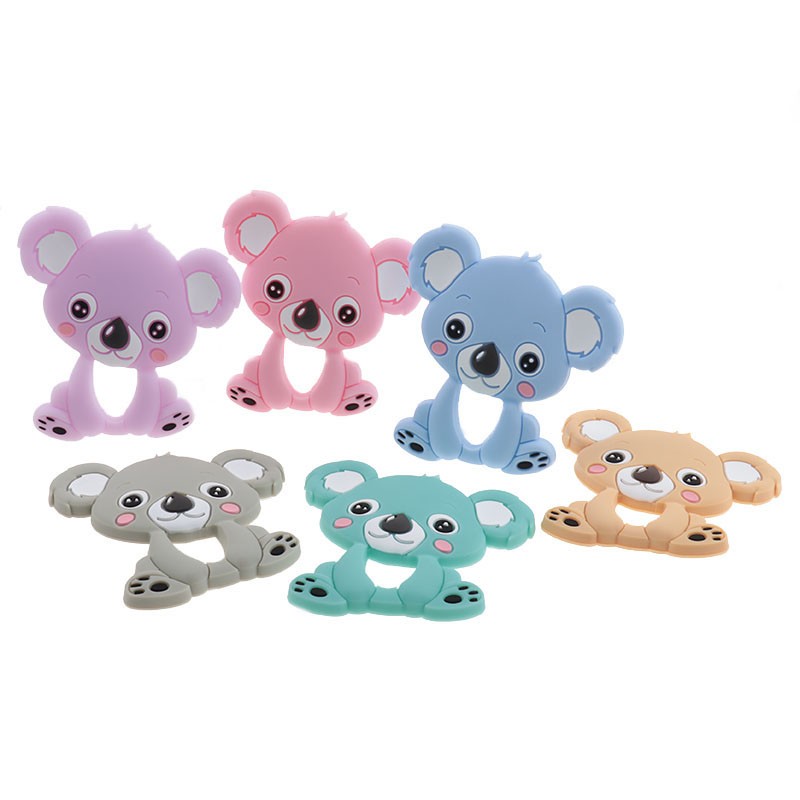 10pcs Silicone Teething Babies Accessories Newborn Baby Teether Baby Products Personalized Pacifier Bear Dinosaur Koala BPA Free