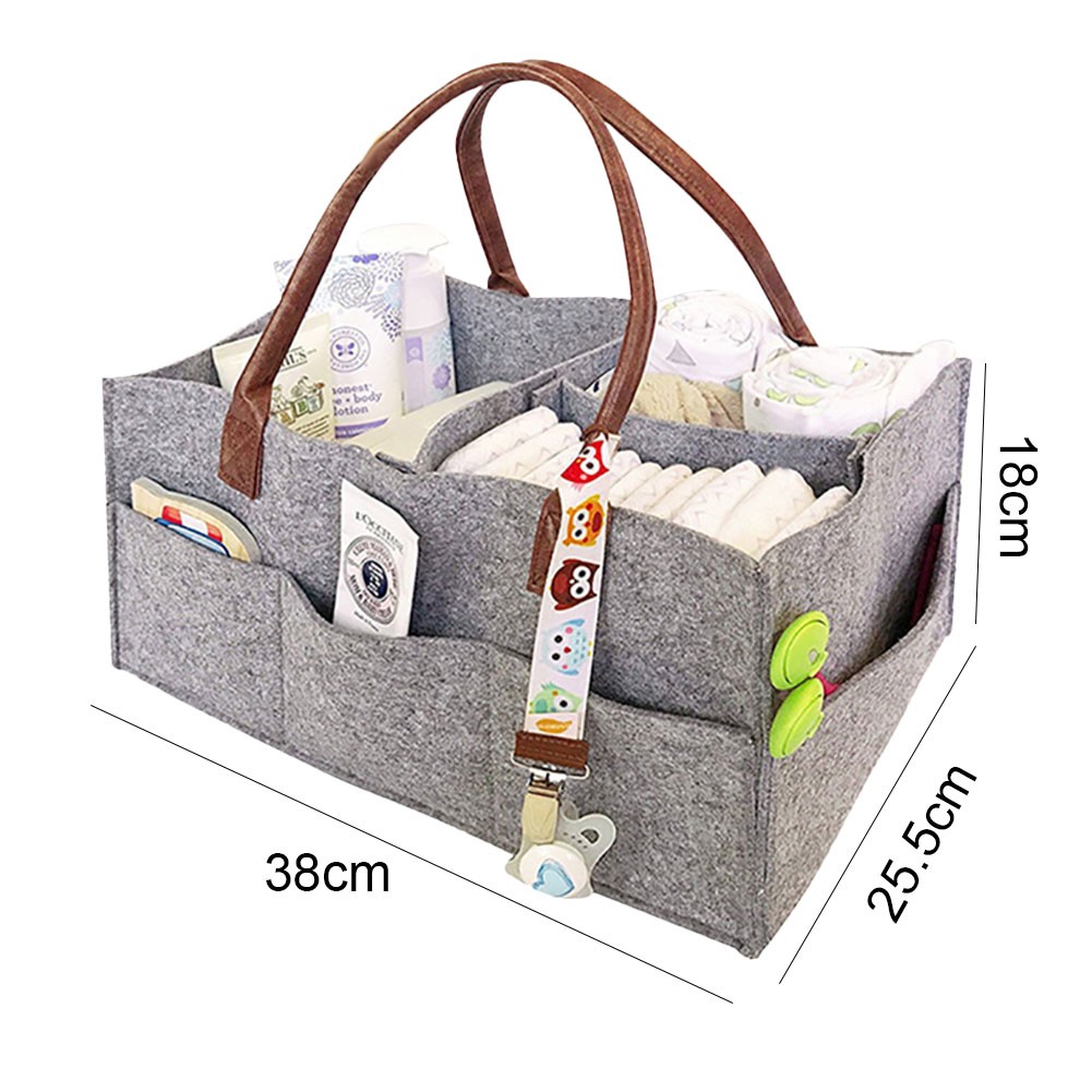 Baby Diaper Caddy Organizer Portable Holder Bag Baby Felt Storage Nursery Basket Foldable Maternity Nursery Organizer Bag