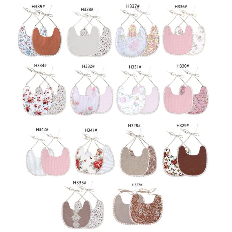 Baby Bib Infant Burp Cloths Toddler Bib Cotton Toddler Floral Dinner Towel Feeding Double Deck Cute Girl Bibs