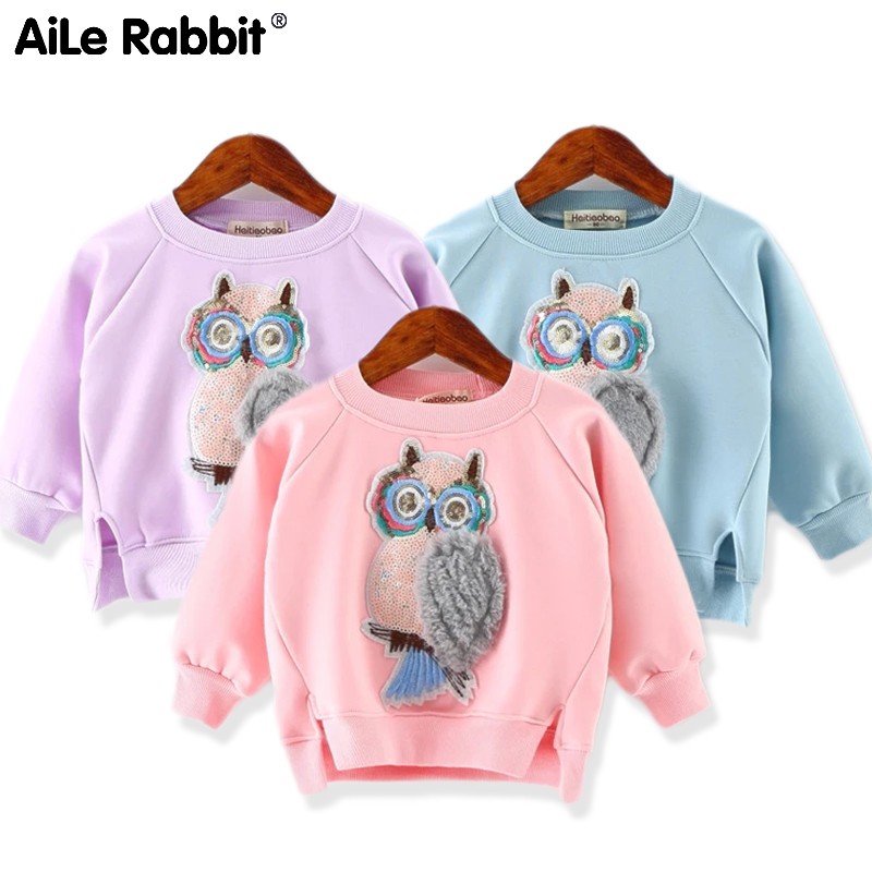 Girls Autumn Fashion Long Sleeve Sweater Cartoon Owl Fashion T-shirt Children's Clothing Children's Clothing