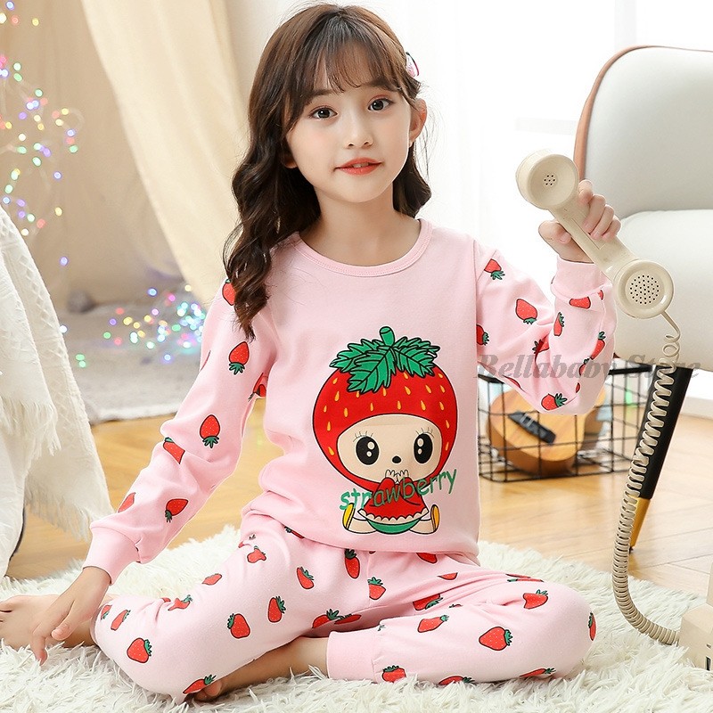 Baby Boy Girl Pajama Sets Korean Spring Pajamas For Kids Sleepwear Set Cotton Cartoon Cow Night Outfits Autumn Children Clothes