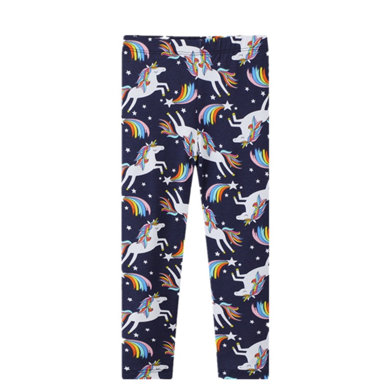 2022 Cotton Unicorn Print Children Leggings Children Leggings Breathable Elastic Trousers Spring Girls 2-8 Years Trousers