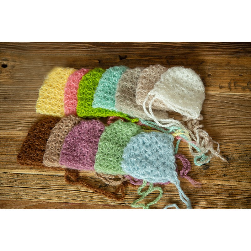 Newborn Photography Accessories Knitted Fleece Blanket Newborn Hat Newborn Photography Props Photo Studio Accessories