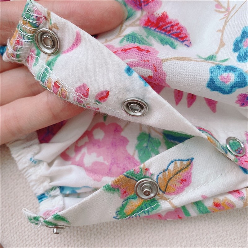 Vintage Floral Baby Girls Clothes Sets for Summer Cotton Infant Girls Clothes Tops + Bloomer 2pcs Baby Girl Clothes