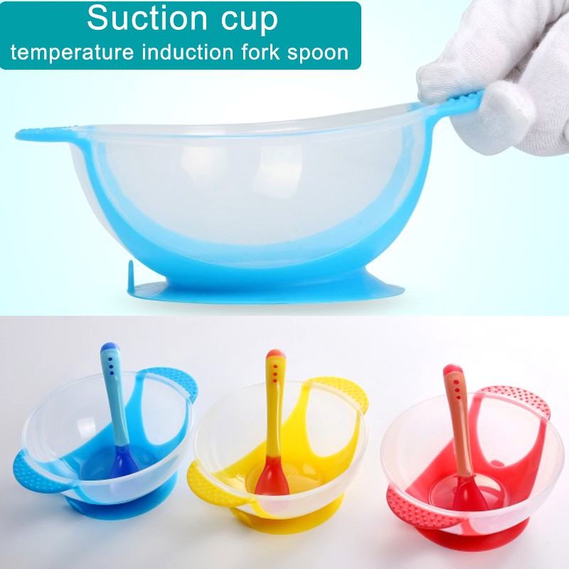 Baby Dish Set Training Bowl Spoon Cutlery Set Dinner Bowl Learning Dishes With Suction Cup Children Training Dinnerware