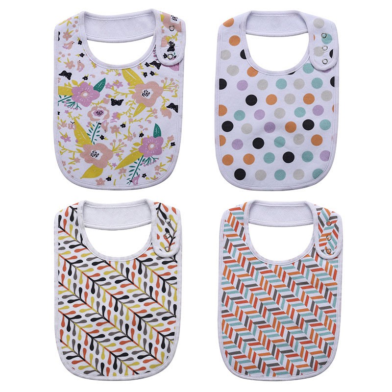 Fashion Newborn Cotton Bib Towel Digital Printing Baby Bibs Double Thick Absorbent Square Towel For Infant Babador