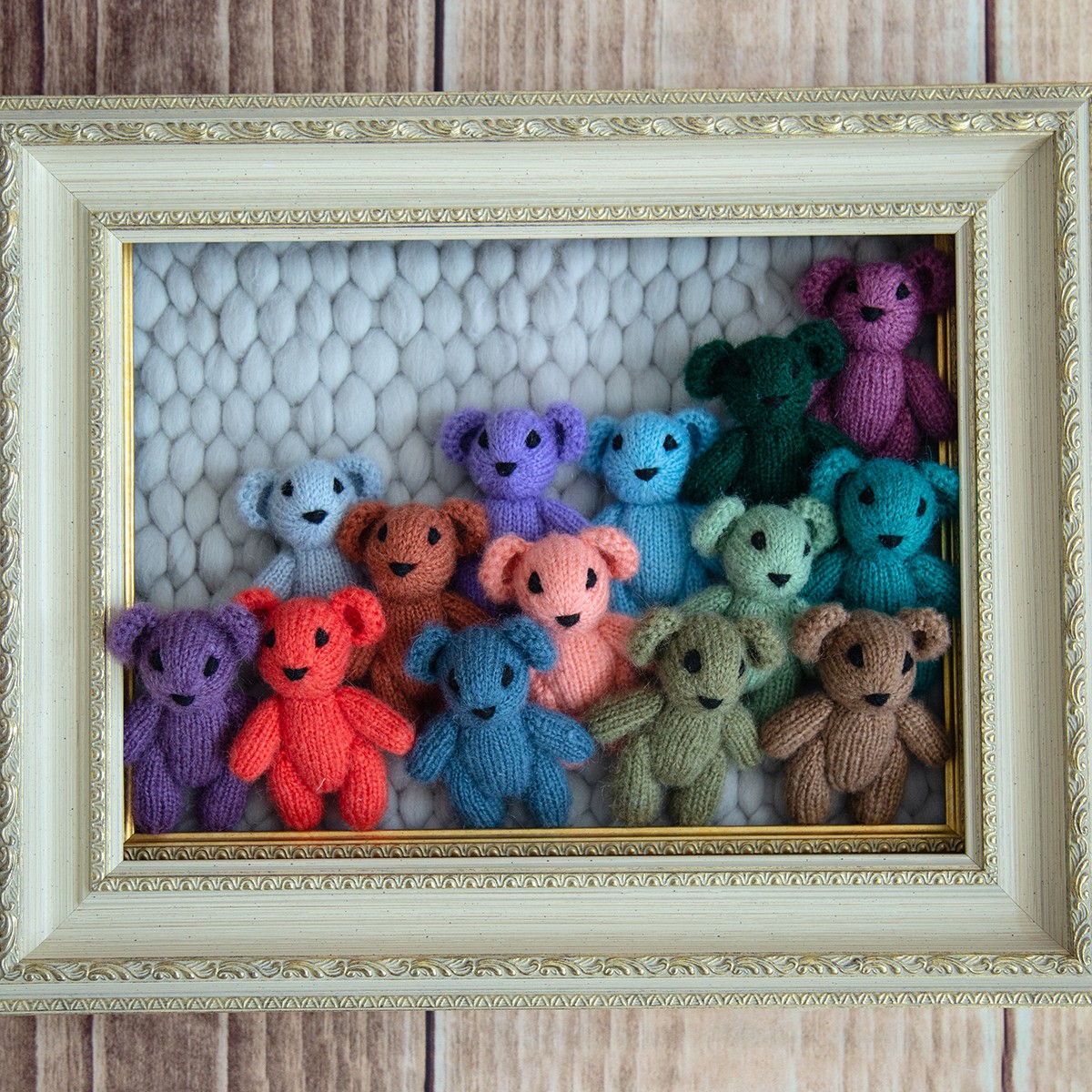 Newborn Teddy Bear Knit Mohair Animal Stuffer Photography Props Crochet Baby Photo Shoot