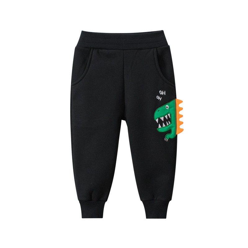 الخريف الشتاء الاطفال السراويل الكرتون ديناصور الدافئة القطن الفتيان بنطال رياضي Sweatpants الأطفال