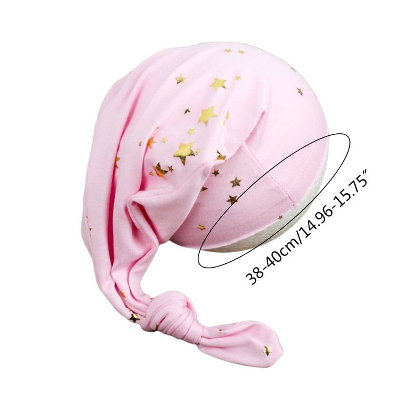 T5EC Baby Knot Tail Starry Sky Hat Newborn Photography Props Infant Beanies for Photo Shooting Posing