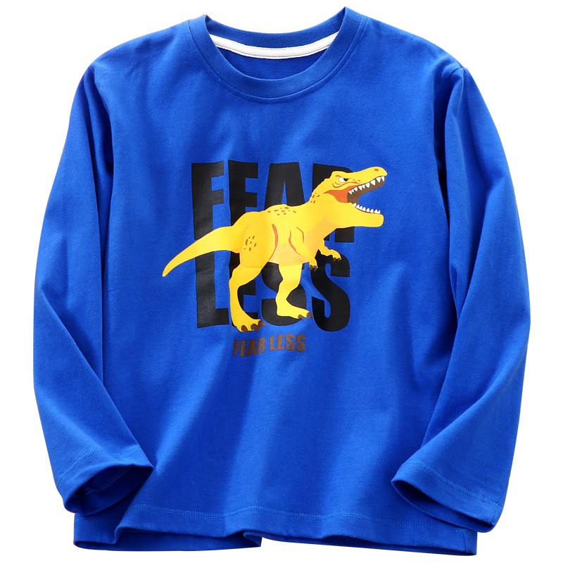 New children's autumn male cartoon dinosaur long-sleeved T-shirt kids boys clothes