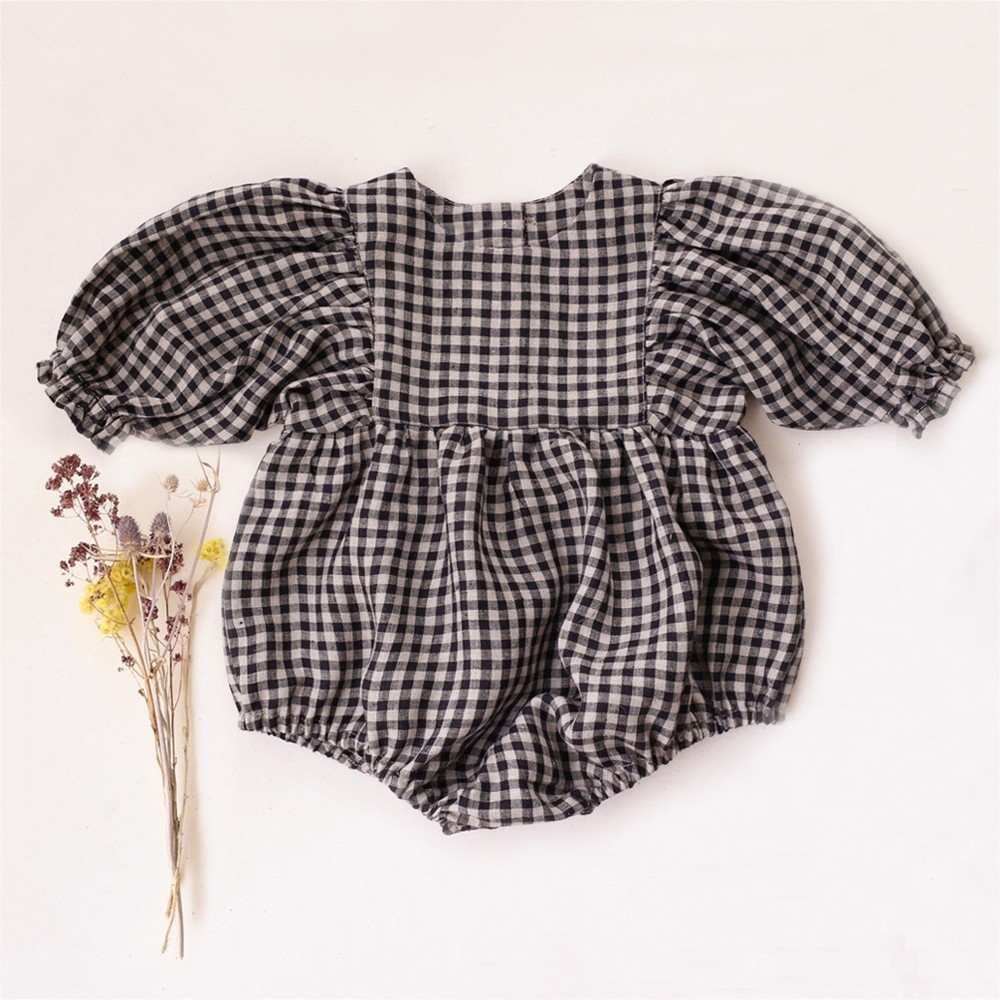 Spring Fashion Baby Girls Clothes Cotton Medium Sleeve Baby Jumpsuit Newborn Baby Girls Summer Clothes