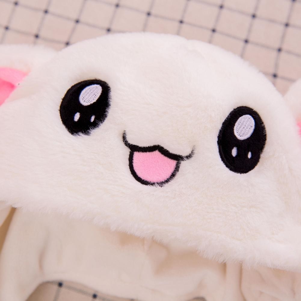 Lovely Luminous/No Light Plush Rabbit Hat Funny Play Toy Up Down Moving Rabbit Ears Air Cushion Toy Hat Girlfriend Kids Gifts 1pc