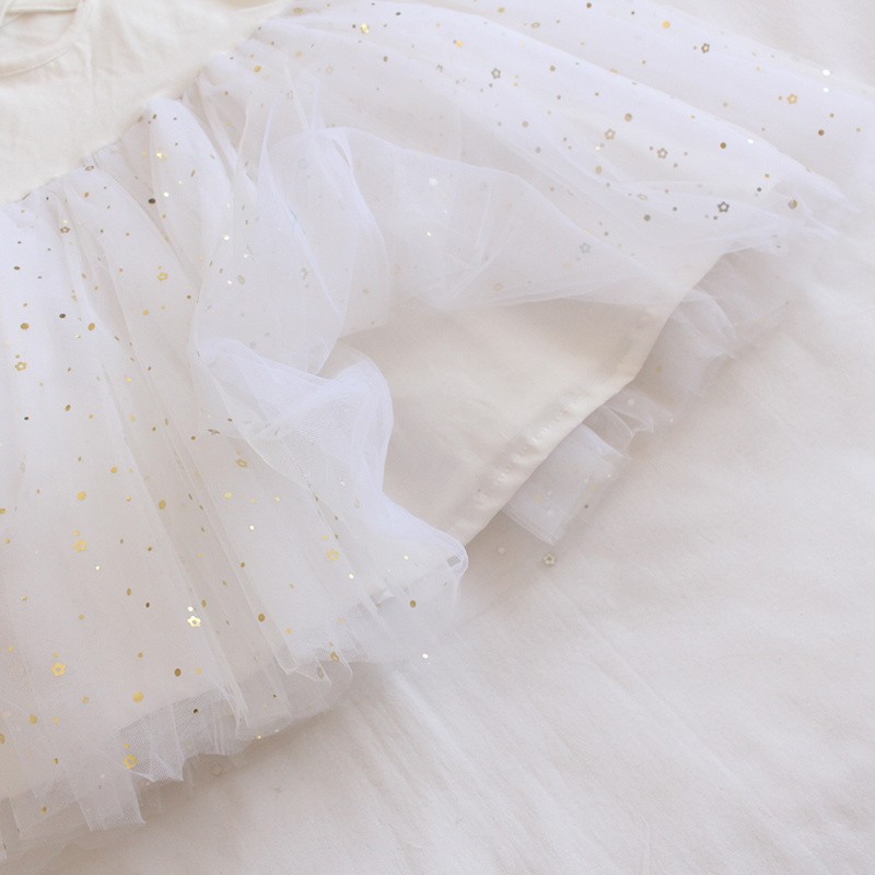 Newborn Summer Clothes Baby Girl Glitter Dress Korean Short Sleeve Cotton Toddler Dress Baby Girl Princess Dresses Tutu