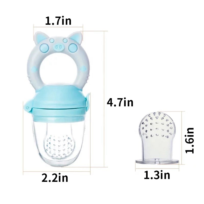 Baby Pacifier Feeder Cute Cartoon Baby Fresh Food Teether Infant Handle Fruit Feeding Nipple Bitable With Chian Pacifier