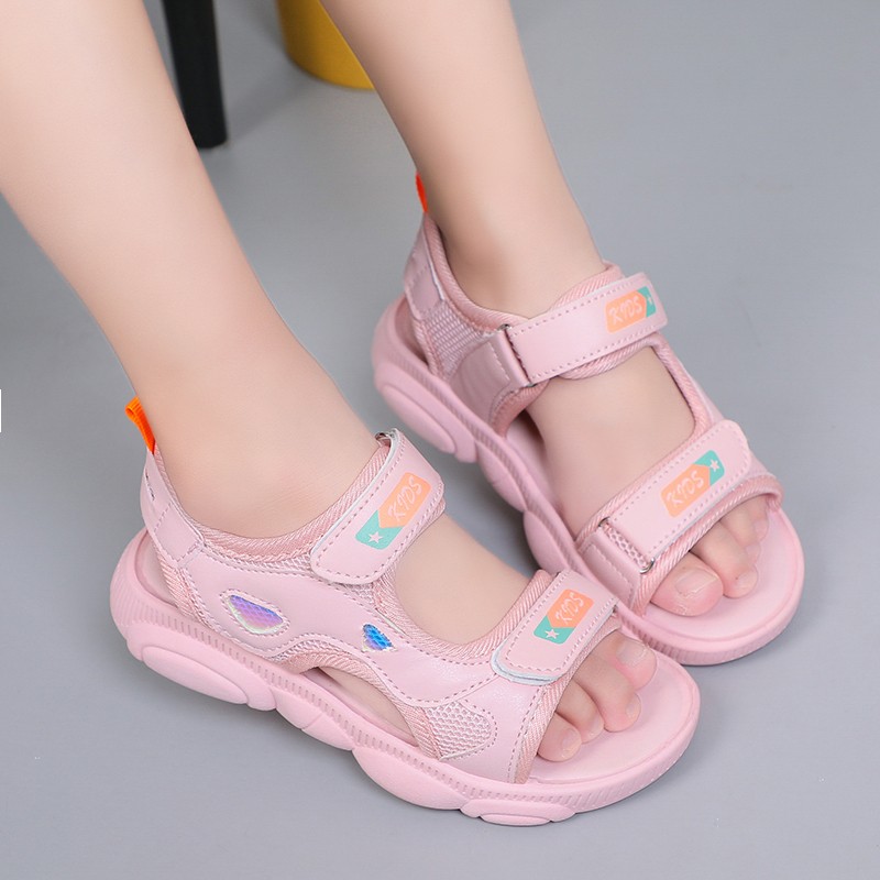 Princess girls sandals baby new pink sports sandals 2022 children summer fashion shoes students anti-slip peep toe beach shoes