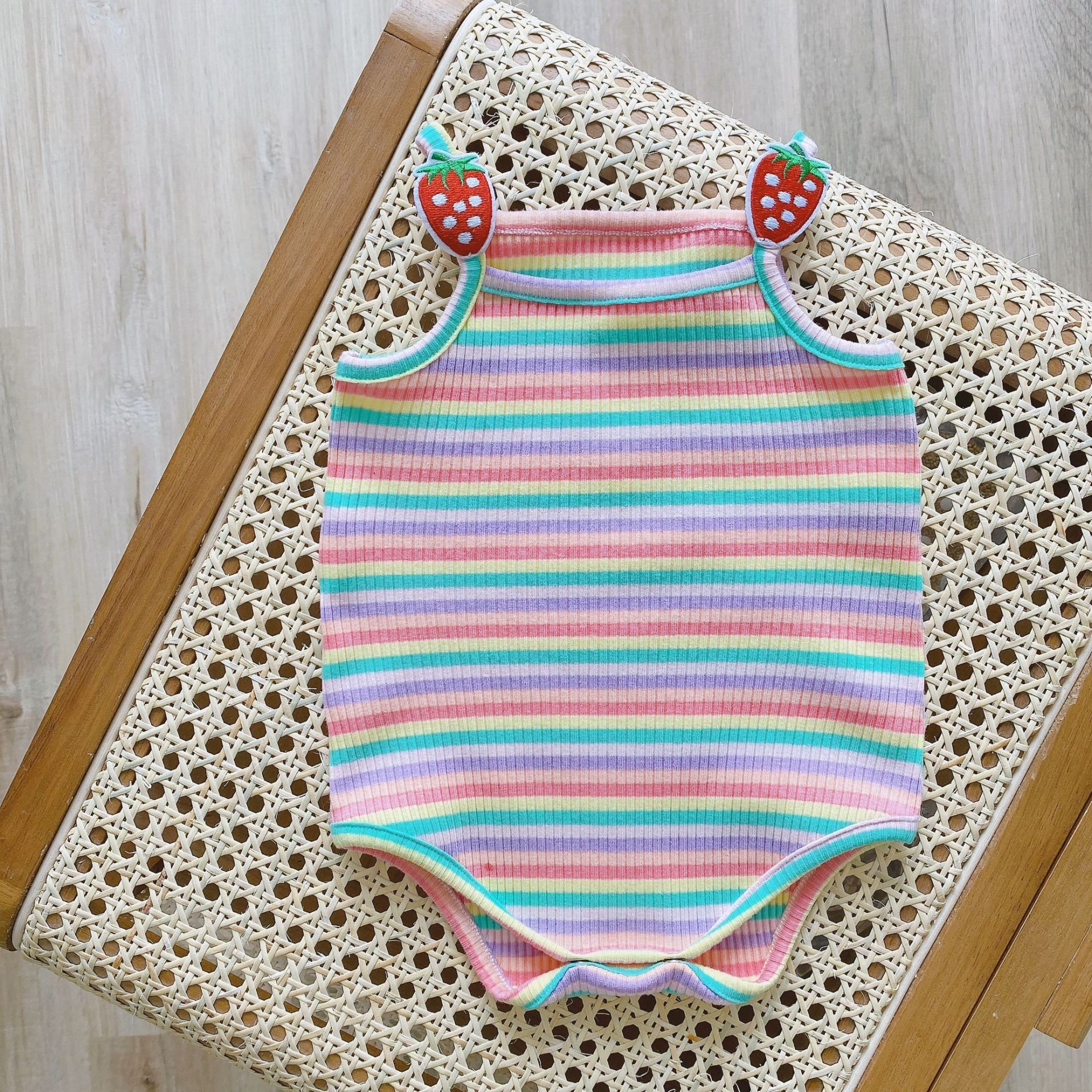 Baby Girl Clothes Summer Baby Romper Rainbow Sleeveless One-Piece Jumpsuits Newborn Cute Outfit For 0-2Y