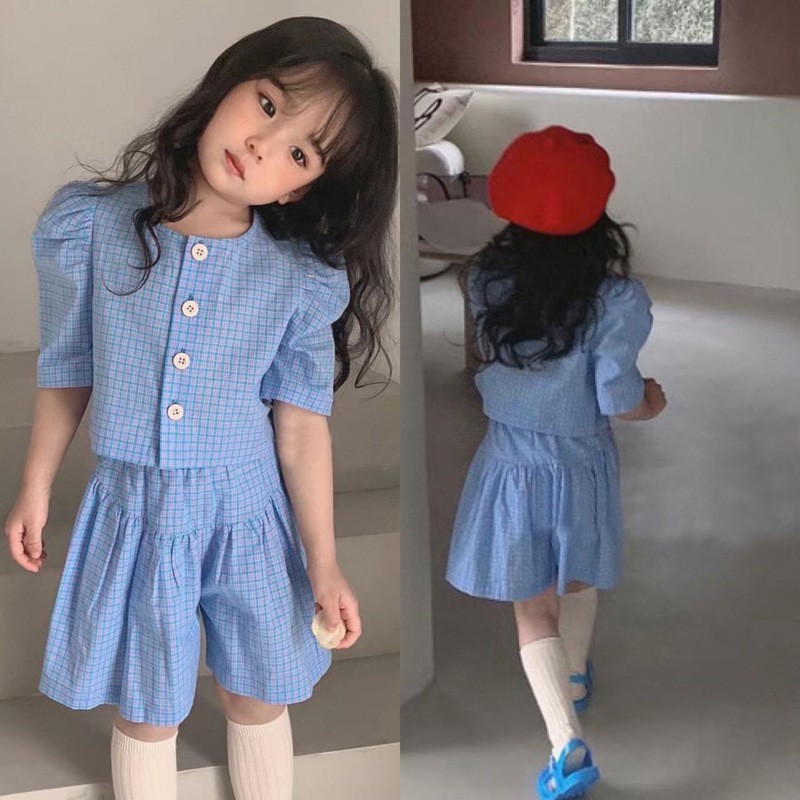 Girls Sets 2022 New Summer Girls Clothes T-shirt + Pants Outfits Kids Sweet Suits 1-7Y Girls Blouses Shirt Sets Casual Clothes