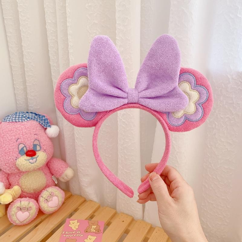 Mickey Minnie Mouse Ears Headband Red Bowknot Girl Bowknot Hair Hoop Disneyland Birthday Party Decoration Gift Pretend Toy