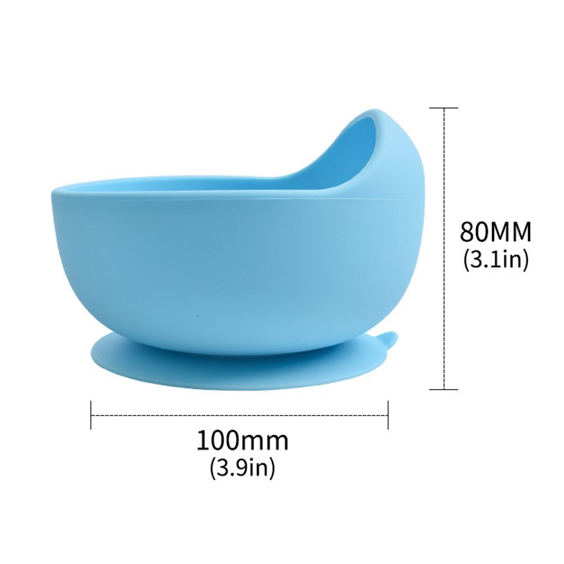 Baby Silicone Bowl Feeding Tableware Children Suction Bowl Plate Wooden Handle Silicone Spoon Dish Set For Baby Kitchen Utensils