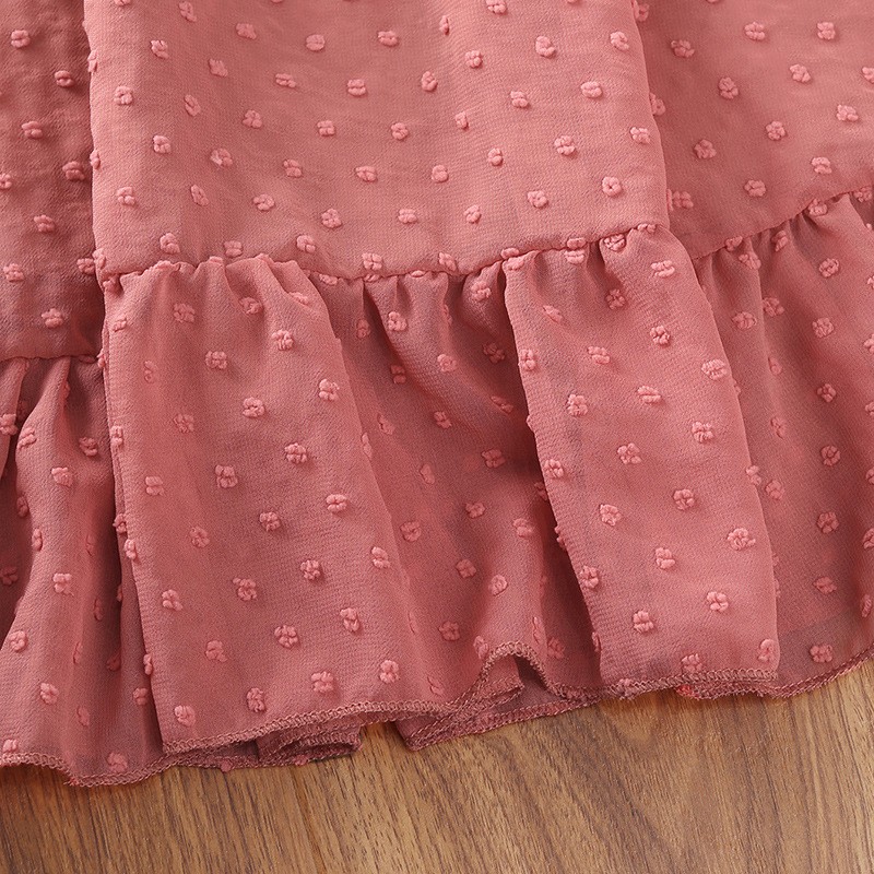 5-12 Years Girls Summer Spaghetti Strap Dress Short Sleeve V-Neck Fashion Kids Clothes Princess Robe Dresses
