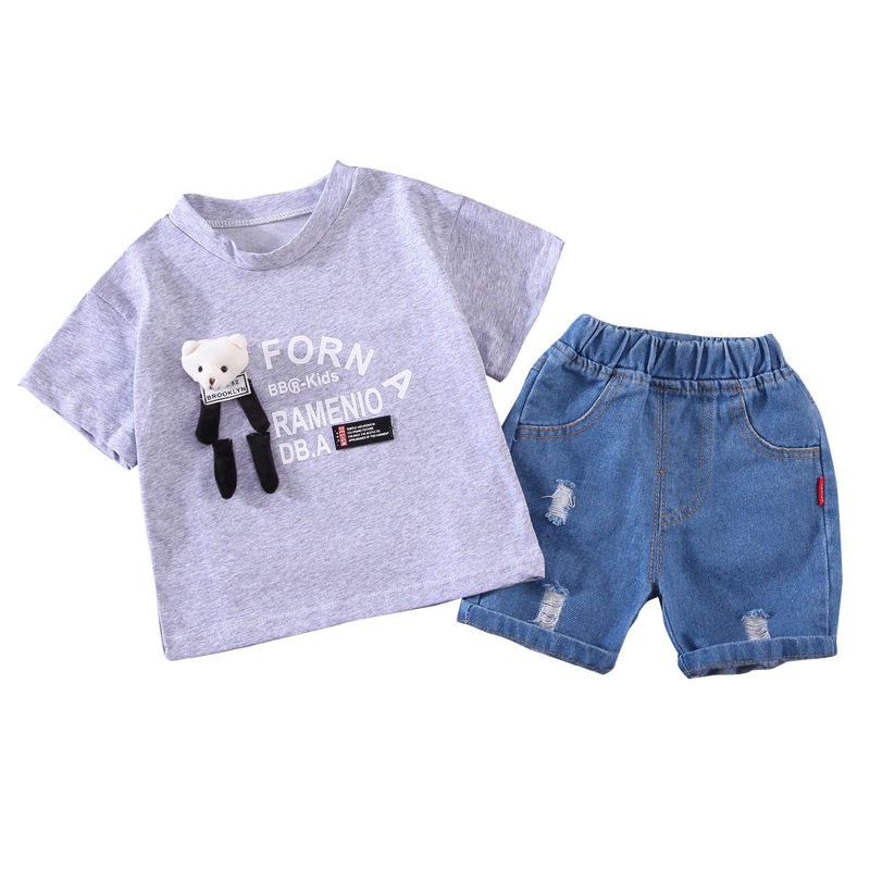 Summer Children Boys Girl Clothes Kids Cartoon T-shirt Shorts 2pcs/sets Toddler Leisure Suits Baby Cotton Tracksuit 0-5 Years