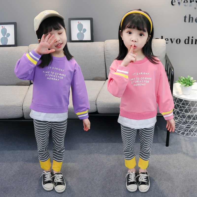 Baby Girls Clothes Sets Kids 2022 Fashion Infant Spring Autumn Cotton 2pcs Outfits Letter Sweatshirt+Pants Baby Tracksuit