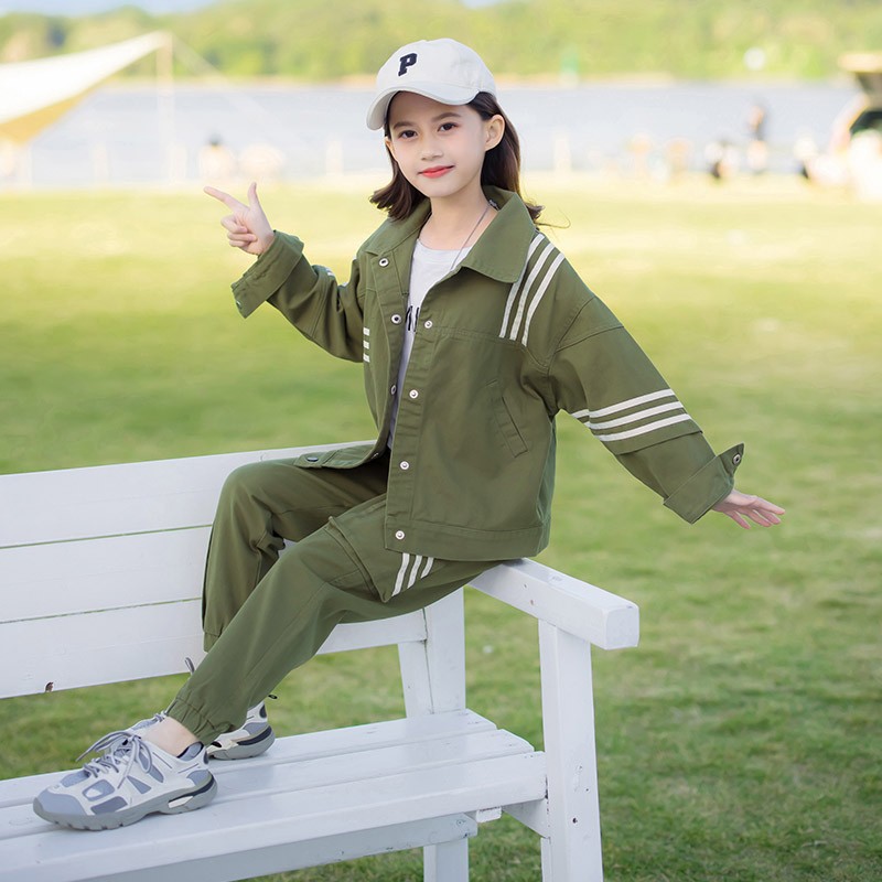 WKPK Spring Autumn Fashion Casual Girls Clothing Sets 4-18 New Kids Tracksuits Kids Comfortable Tracksuit Outdoor Family Tracksuit