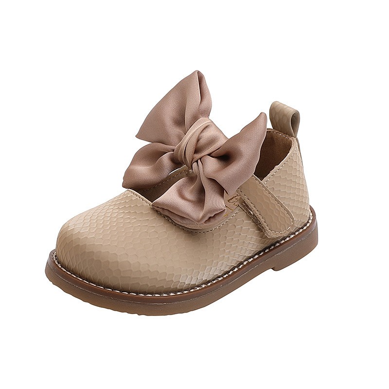 Spring Autumn Children Baby Bowknot Princess Leather Shoes For Kids Girls 2022 New