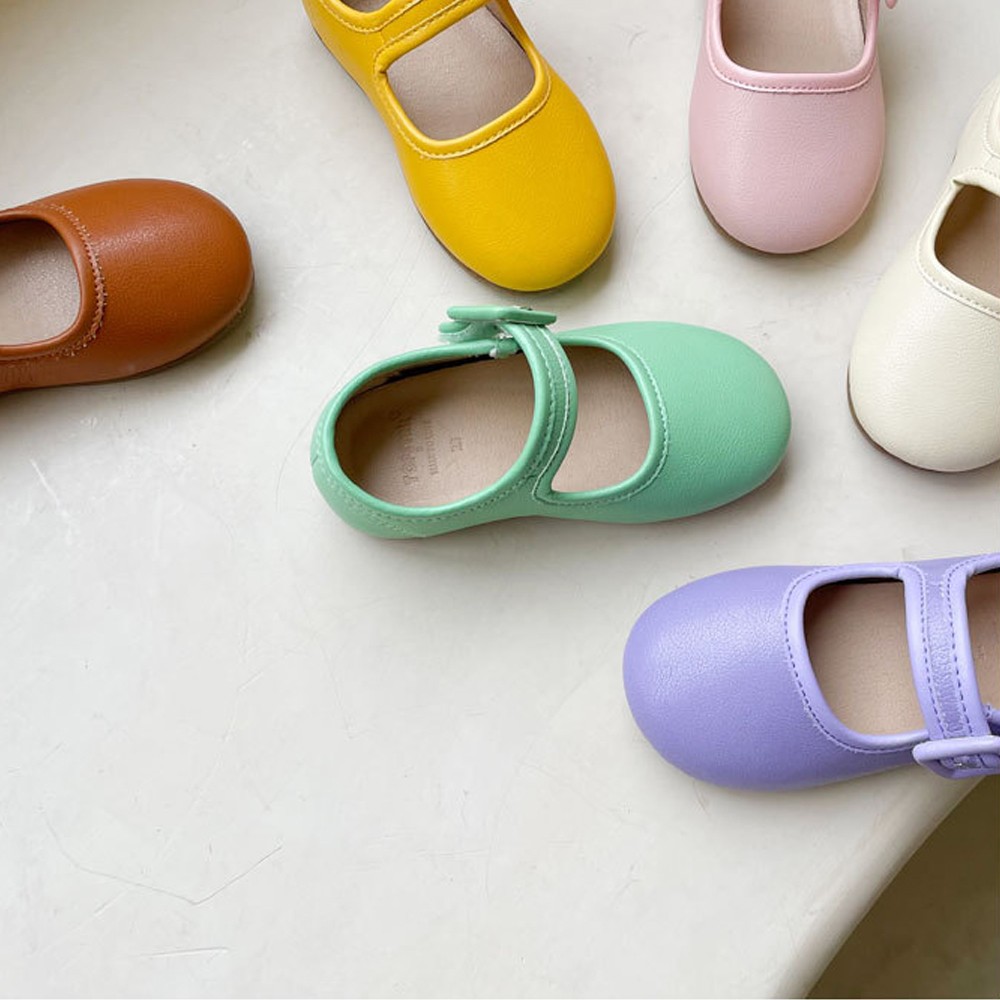 Candy Color Mary Janes 2022 Spring Autumn New Children's Small Leather Shoes Kindergarten Girls Single Flats Casual Shoes