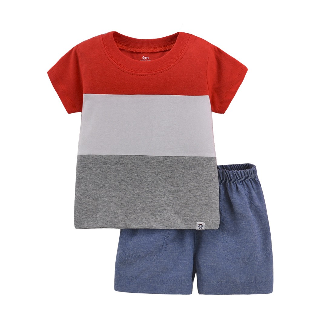 Summer Short Sleeve T-shirt + Shorts 2pcs Baby Boy Clothes Newborn Infantil Cotton Baby Outfits Baby Clothes For Newborn Baby