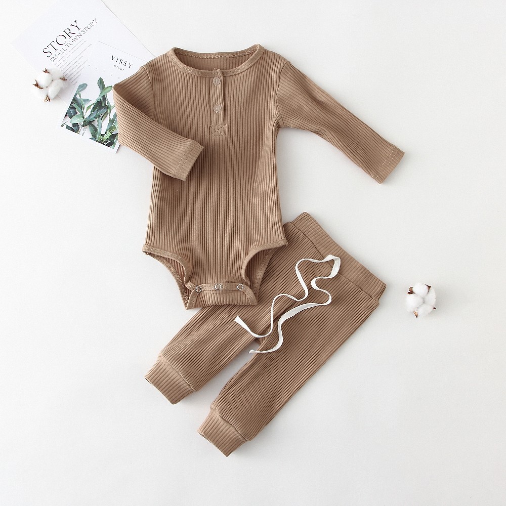 0-2Y Newborn Baby Girl Boy Clothes Set Autumn Spring Long Sleeve Cotton Pants and Pants Suit Home Wear Cute Baby Outfit