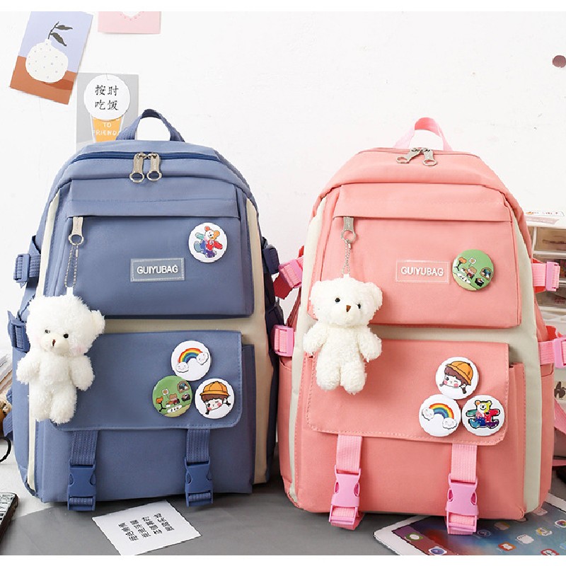 Lightweight middle school female students school bag fresh and lovely primary school students girl heart large-capacity backpack