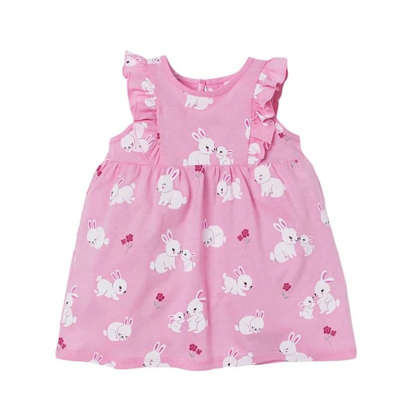 Girls Summer Dress Kids Cotton Sleeveless Dresses Children Dots Animal Pattern Princess Dress Baby Girl Casual Clothes Cute Tutu