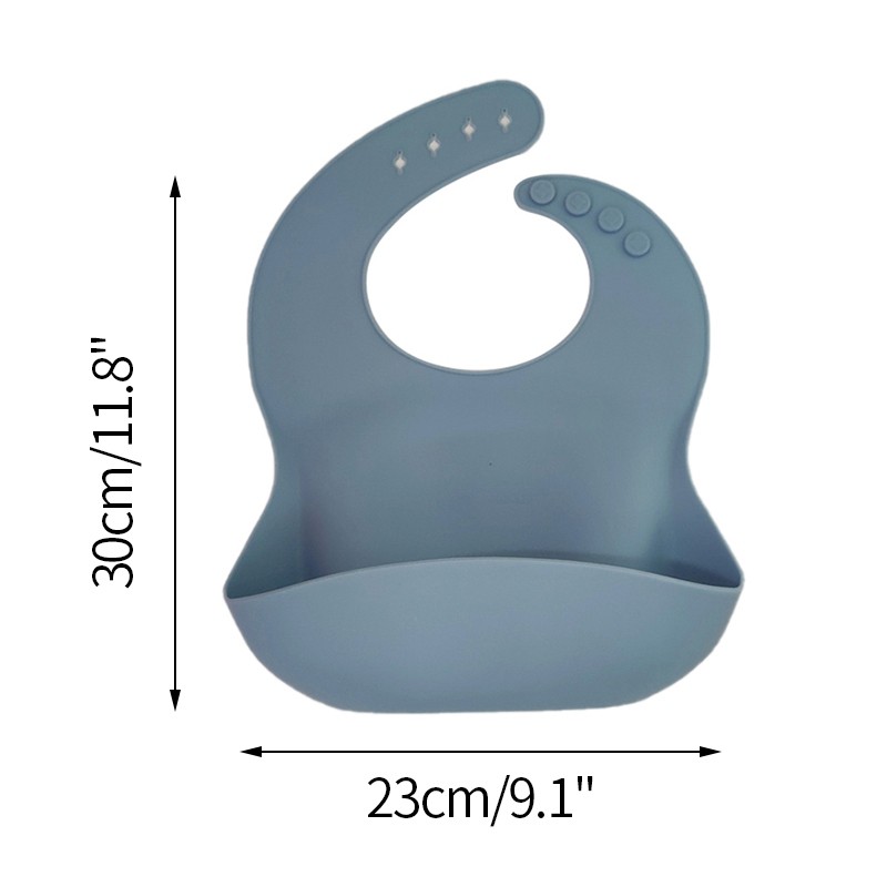 Waterproof Baby Bibs Silicone Baby Feeding Bibs Children Kitchen Apron with Pocket Infant Saliva Towel Adjustable Girl Boy Burp Clothes