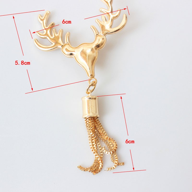 Exquisite Metal Cute Deer Clasp Buckle Bag Purse Hat Decor With Tassel Hardware DIY Bag Accessory Hardware Woven Bag Decoration